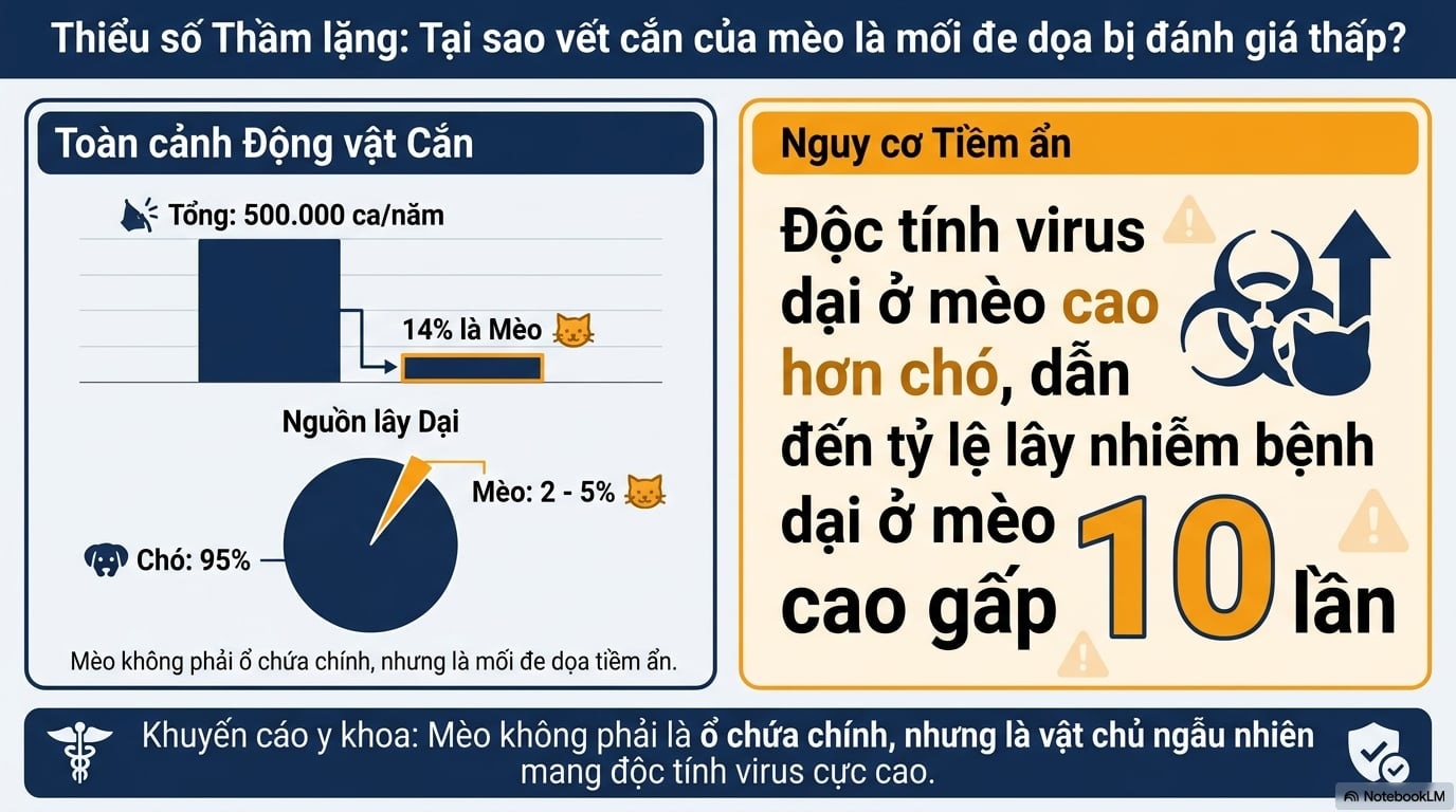 Đánh giá mức độ rủi ro khi bị mèo cắn