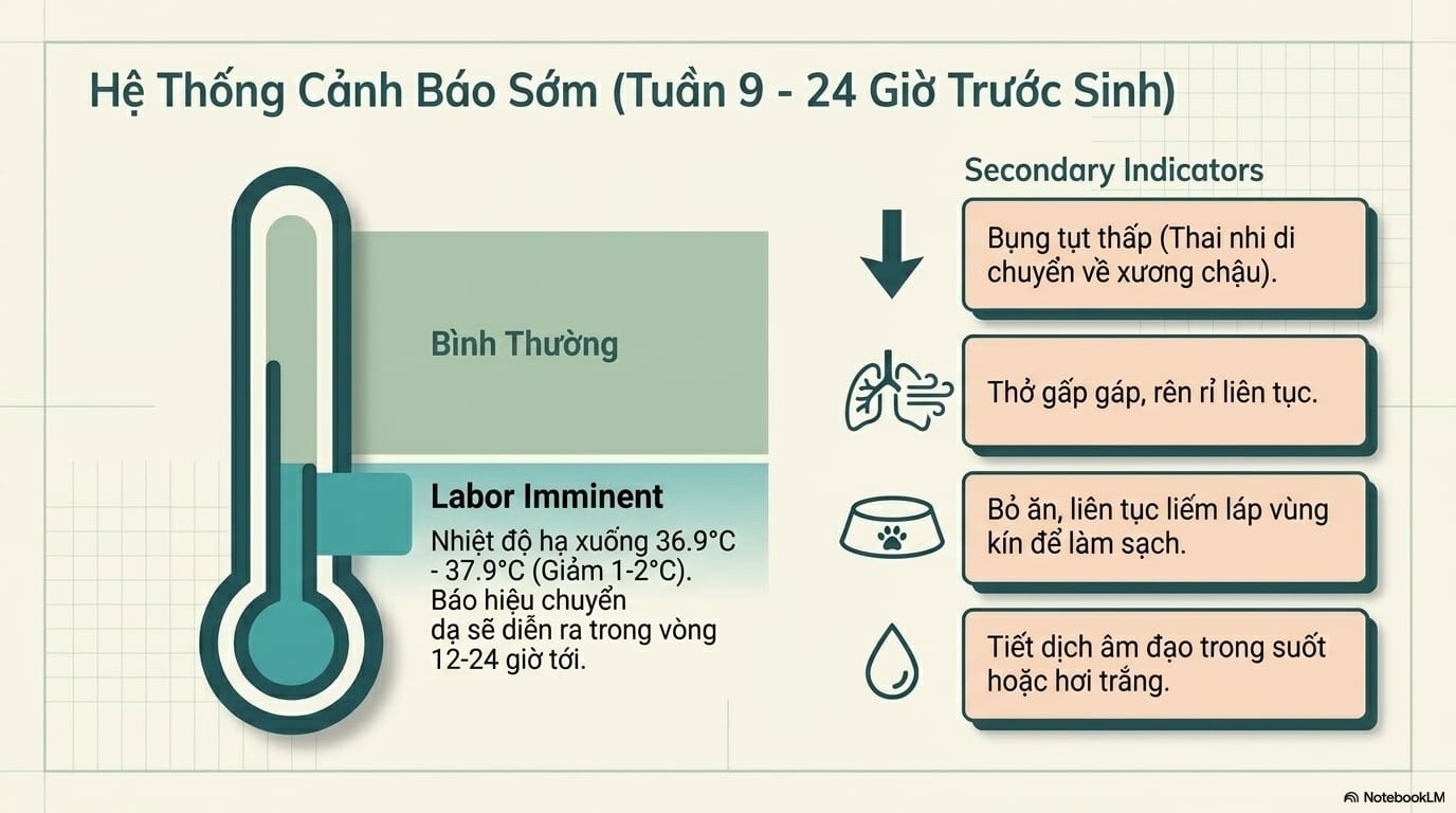Dấu hiệu cảnh báo mèo sắp chuyển dạ và chuẩn bị sinh con