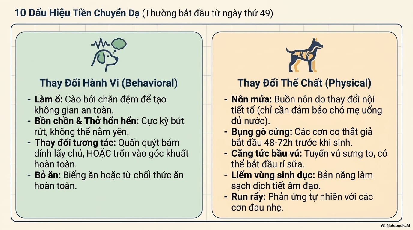 Dấu hiệu qua hành vi và giải đáp thắc mắc chó cào ổ bao lâu thì đẻ