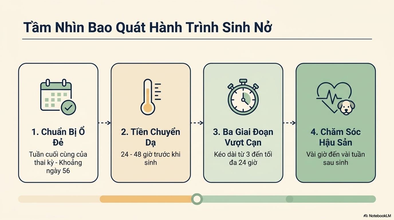 Dấu hiệu chó sắp đẻ: Các giai đoạn chuyển dạ và cách chăm sóc an toàn
