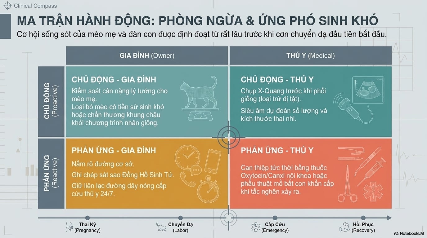 Các phương pháp can thiệp và điều trị hiệu quả khi mèo khó đẻ